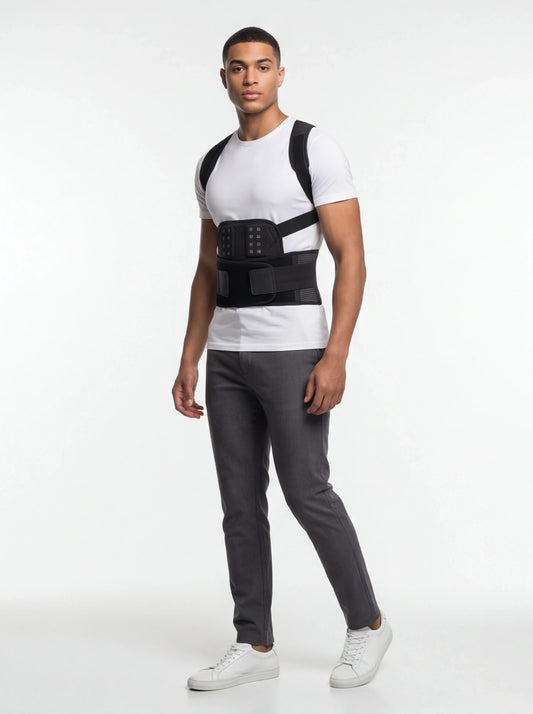 Adjustable Magnetic Posture Corrector Corset Back Men Body Shaper Brace Back Shoulder Belt Lumbar Support