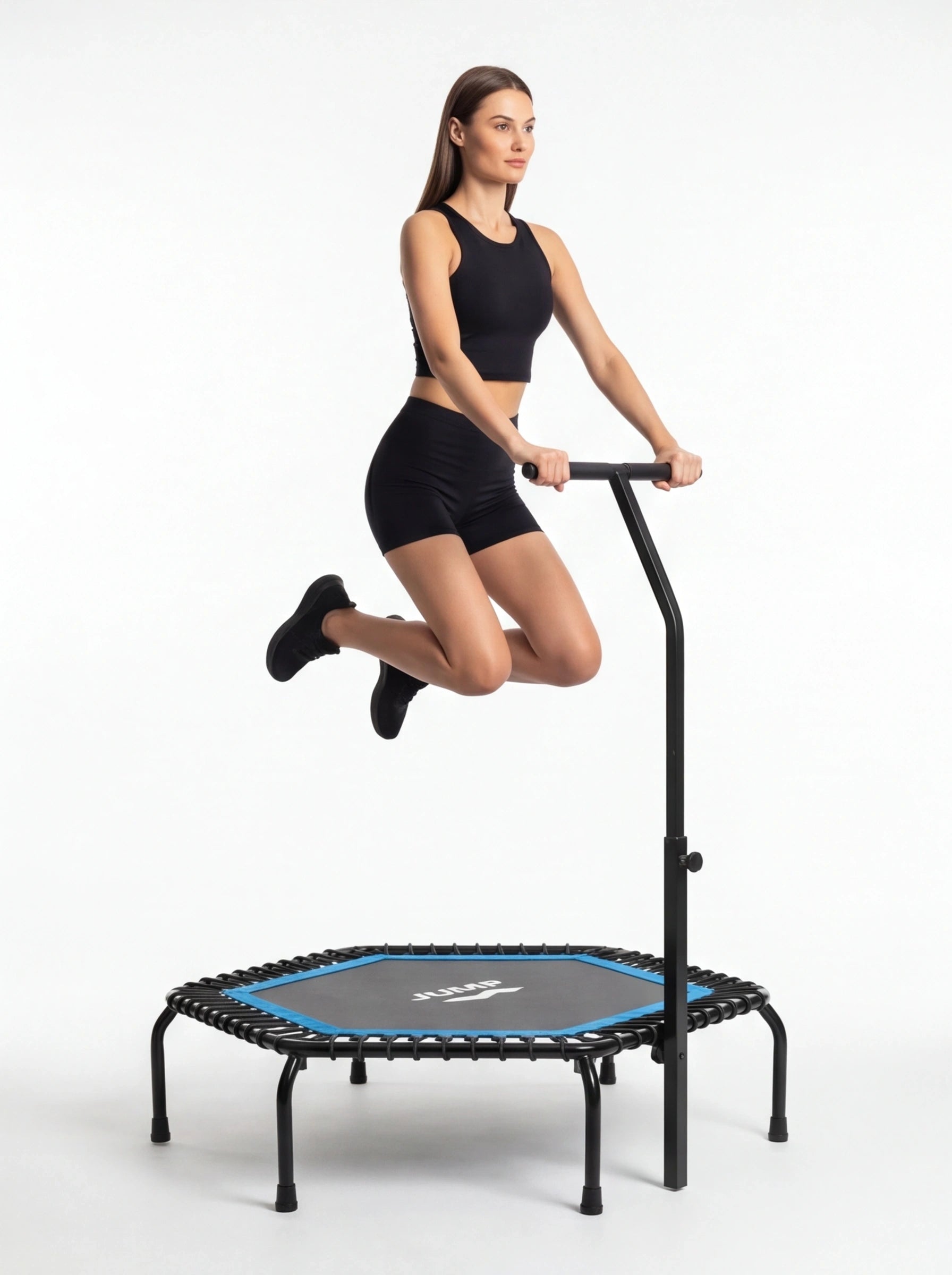 Trampolim Fitness com Corrimão — Para Toda a Família